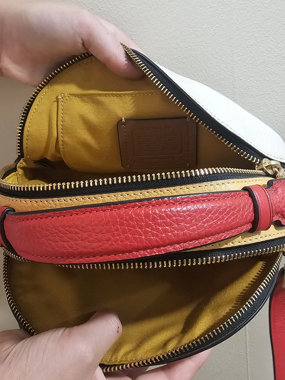 Women's White & Red Crossbody Bag with Disney Accent